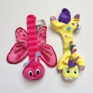 Set of 2 Hallmark Butterfly & Unicorn Plush Slap Bracelets